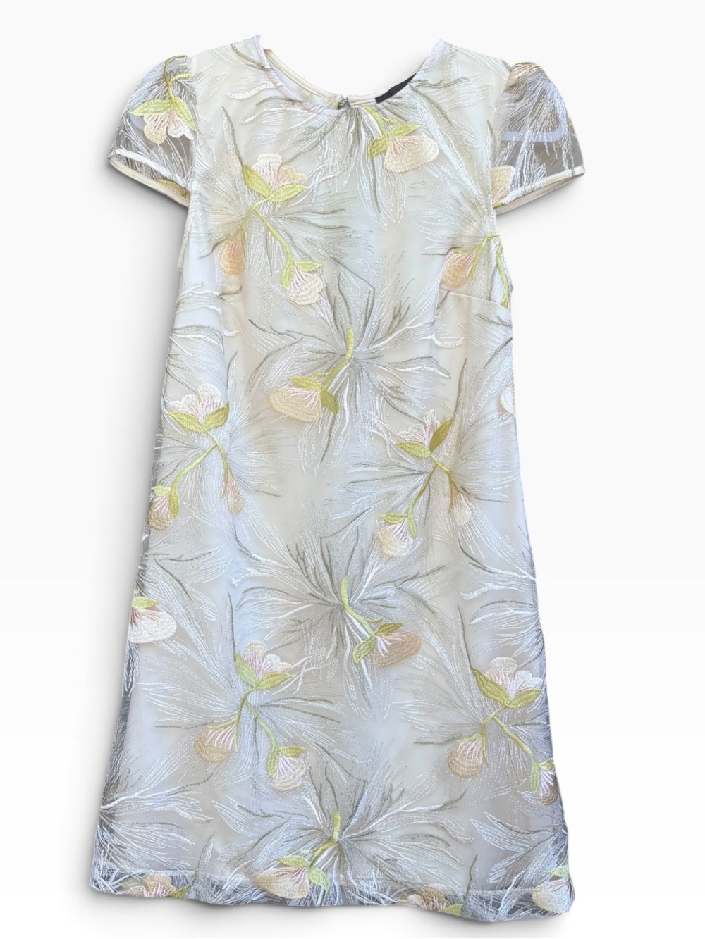 Donna Ricco New York Woven Textured Elegant Cream Dress Size 10